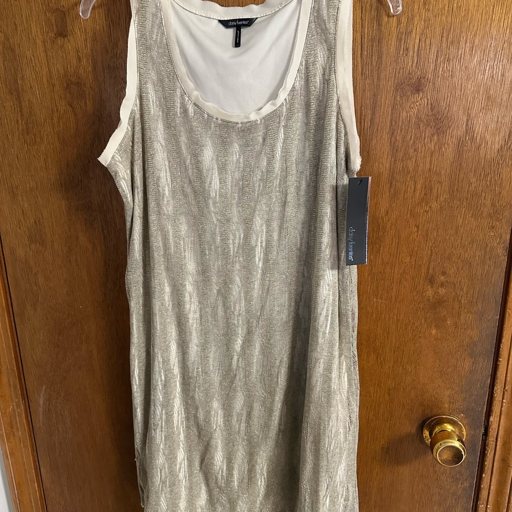 NWT Daisy Fuentes Golden/Heather Combo Lace Sleeveless Dress